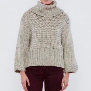 Lush Chunky Knit Turtleneck Boxy Dolman Sleeve Sweater Good Condition - S